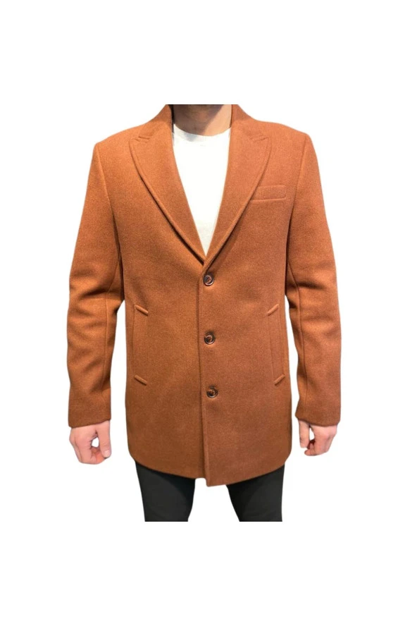 PREMİUM SVR SİVRİ YAKA SLİM KABAN KİREMİT - 2