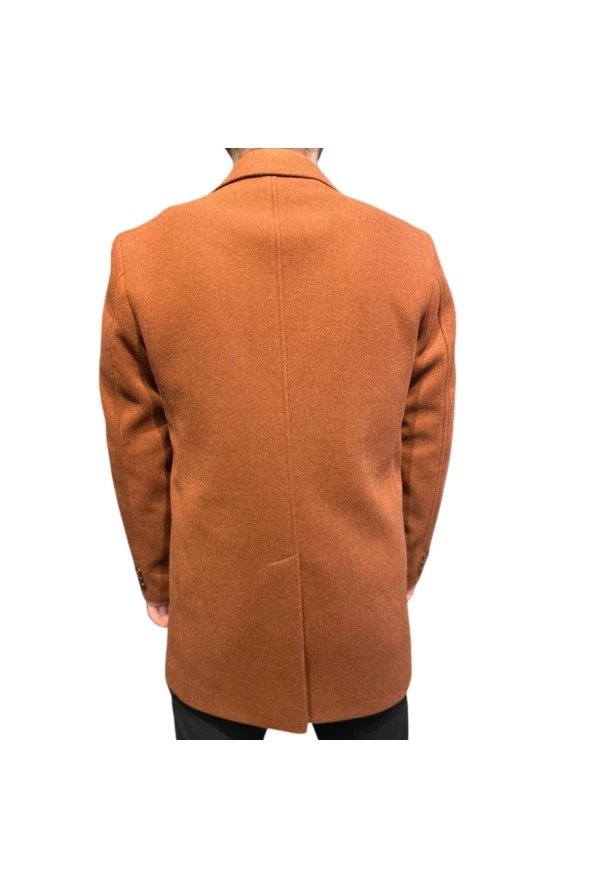 PREMİUM SVR SİVRİ YAKA SLİM KABAN KİREMİT - 4