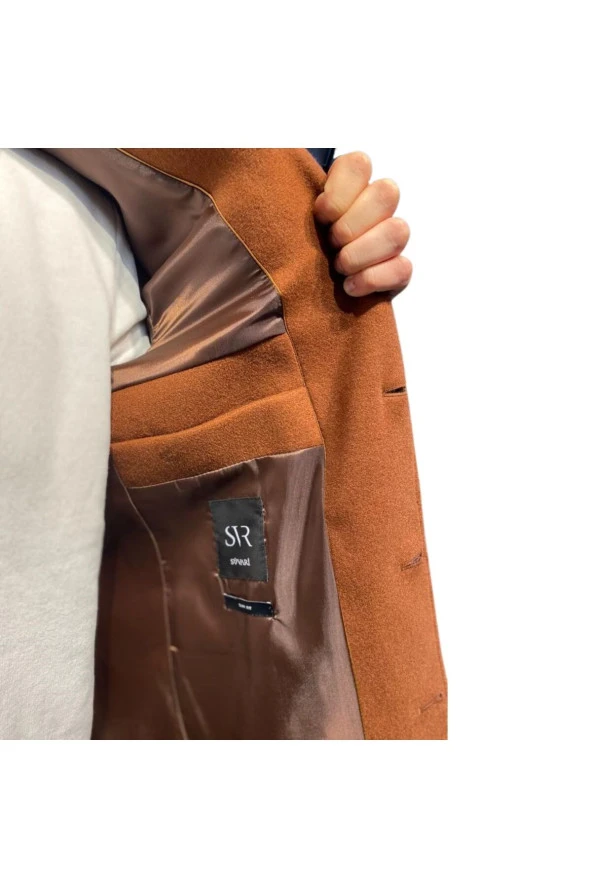 PREMİUM SVR SİVRİ YAKA SLİM KABAN KİREMİT - 5