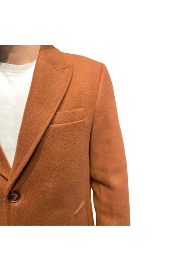 PREMİUM SVR SİVRİ YAKA SLİM KABAN KİREMİT - 3