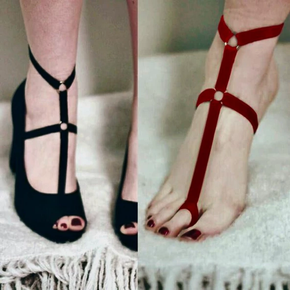 ASM1280 Kadın Kırmızı Afroditty Zarif Ayak Aksesuarı - Resim 4