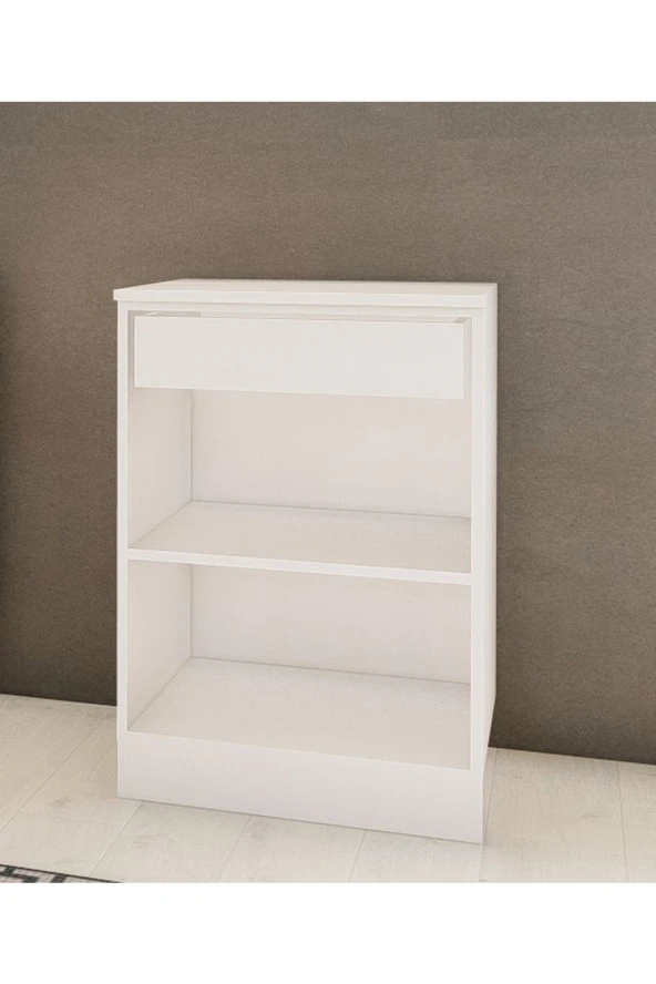 Visas Concept 60 cm Tek Çekmeceli Mutfak Alt Modülü Beyaz Üst Panel Dahil - Resim 2