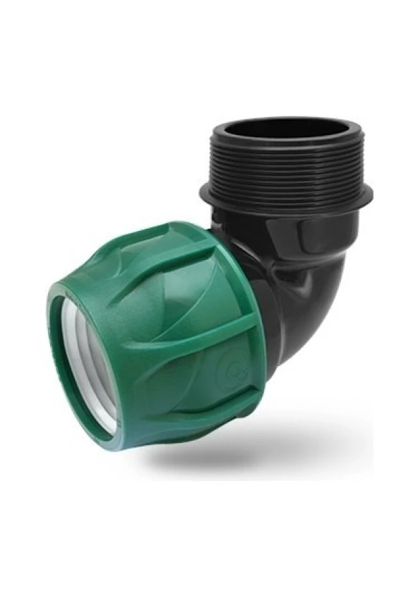 POELSAN 25*1/2" KAPLİN DIŞTAN DİŞLİ DİRSEK YEŞİL SERİ