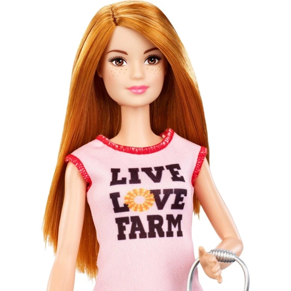Barbie Tavuk Yetiştiricisi Bebek ve Oyun Seti - Kızıl Saçlı Bebek ve Tavuk Kümesi FXP15 - 4