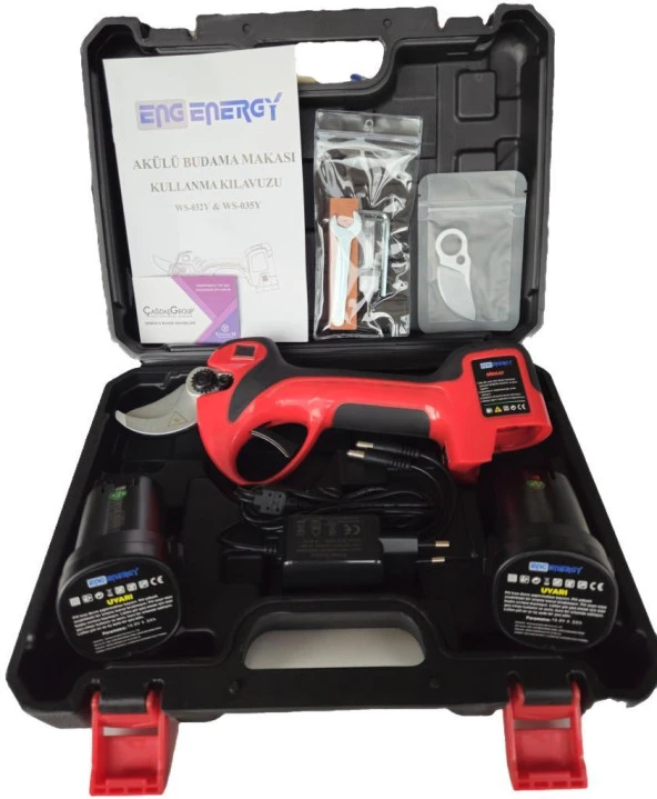 Energy WS-035Y Akülü Budama Makası 35mm 2 Bataryalı Set