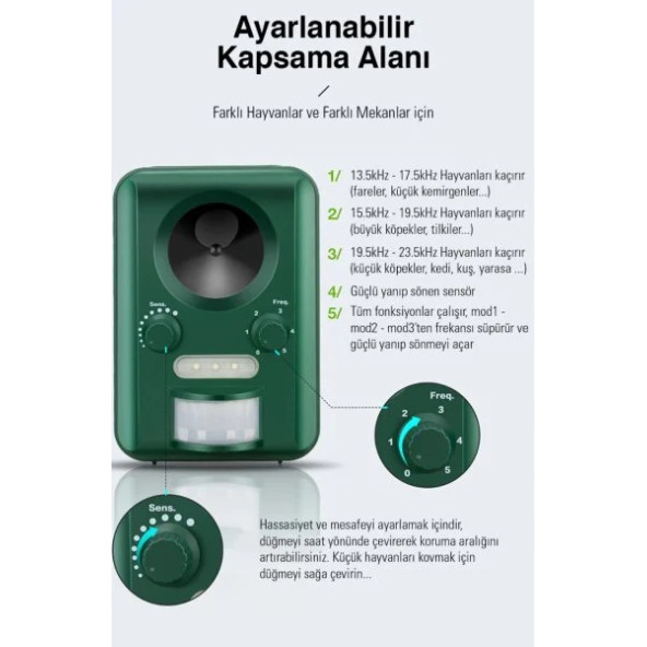 Güneş Enerjili Kedi Köpek Kovucu Solar Genel Hayvan Kovucu - 2