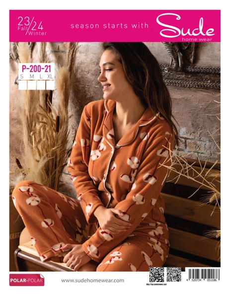 Sude P-200-21 Kadın Gömlek Polar Pijama Takımı