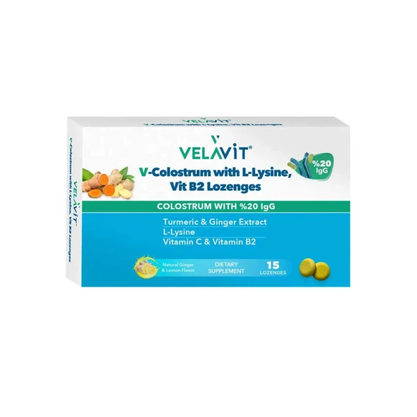 Velavit V-Colostrum With L-Lysine 15 Pastil ürün görseli