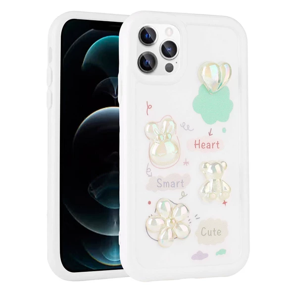 Apple iPhone 11 Pro Kılıf Kabartma Figürlü Parlak Zore Toys Silikon Kapak - 4