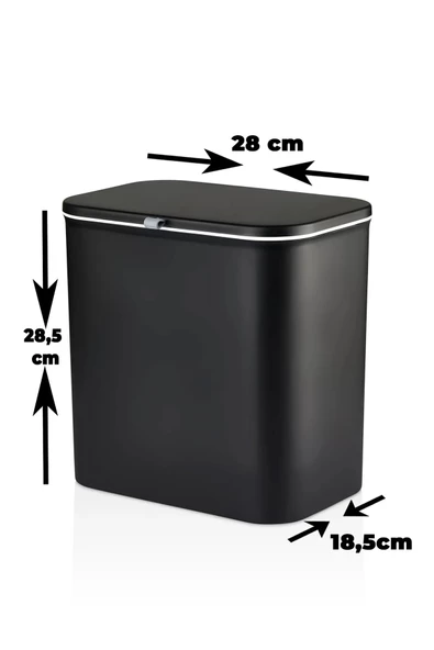 Çift Yönlü Kapaklı Banyo Ve Mutfak Çöp Kovası - Tezgah Üstü, Dolaba Kapağa Takılabilen Çöp Kutusu - 10
