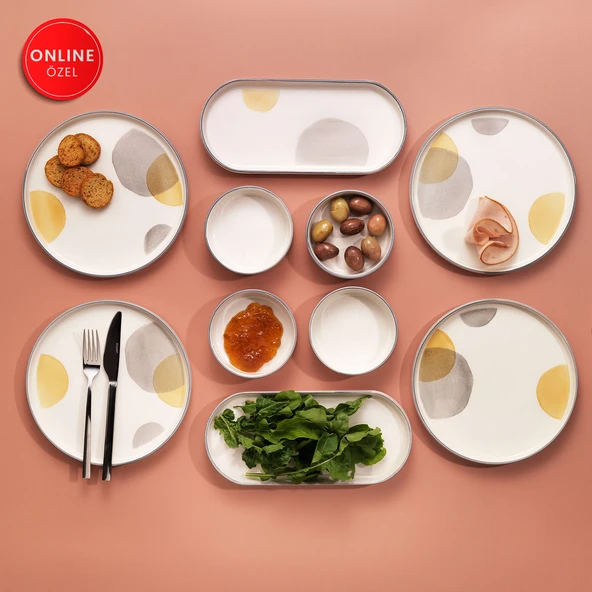 Schafer Sunny 4 Kişilik Kahvaltı Takımı 10 Parça-Gri