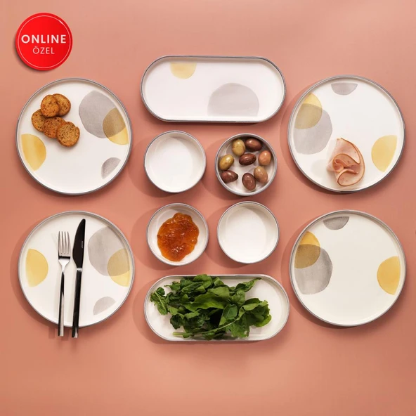 Schafer Sunny 4 Kişilik Kahvaltı Takımı 10 Parça-Gri - 2