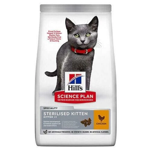 Hills Sterilized Kitten Tavuklu Kısırlaştırılmış Yavru Kedi Maması 3kg