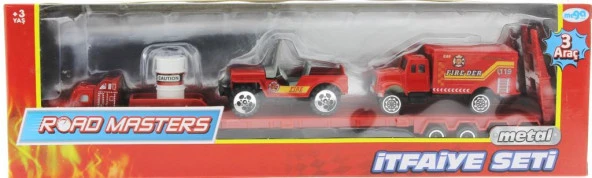 Die Cast Metal Tırlı ve Jeepli İtfaiye Seti - 2
