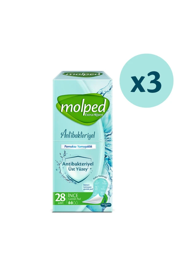 Molped Extra Hijyen Antibakteriyel Günlük Ped 28*3 Adet