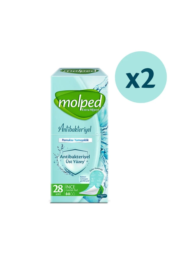 Molped Extra Hijyen Antibakteriyel Günlük Ped 28*2 Adet