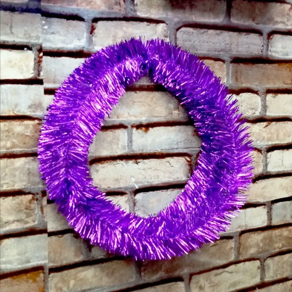 VIP 5 METRE PARLAK METALİK MOR ÇAM DALI MOR YILBAŞI GARLANDI MOR GARLAND MOR NOEL AĞACI DALI ürün görseli