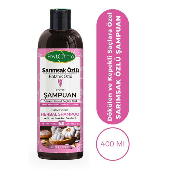 Phytoflora Tuzsuz Yağlı Ve Dökülen ve Kepekli Saçlara Özel Sarımsak Özlü Bitkisel Şampuan 400 ML - 2