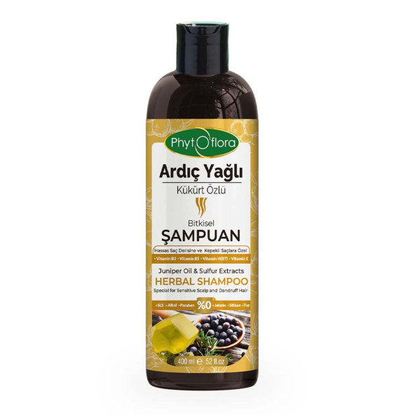 Phytoflora Tuzsuz Hassas Saç Derisine Ve Kepekli Saçlara Özel Ardıç Yağlı Bitkisel Şampuan 400 ML - 3