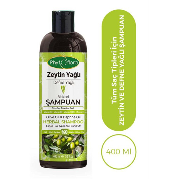 Phytoflora Tuzsuz Tüm Saç Tiplerine Özel Zeytinyağlı Bitkisel Şampuan 400 ML - 3
