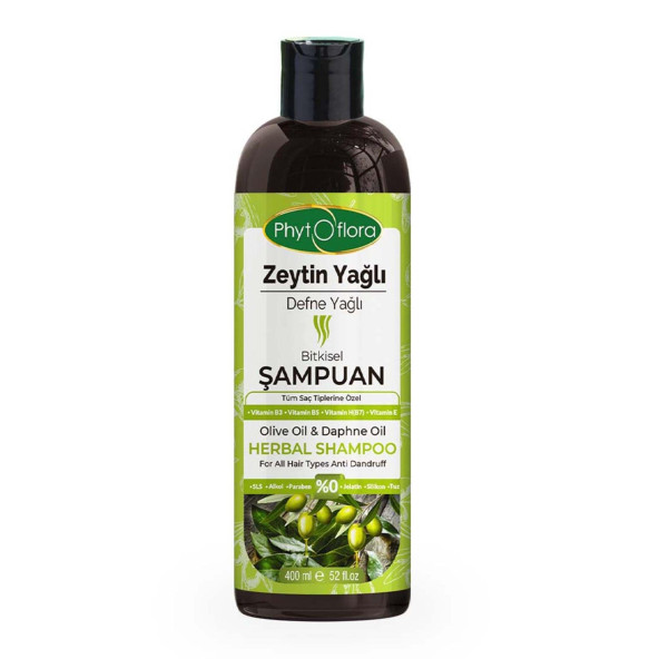 Phytoflora Tuzsuz Tüm Saç Tiplerine Özel Zeytinyağlı Bitkisel Şampuan 400 ML - 4