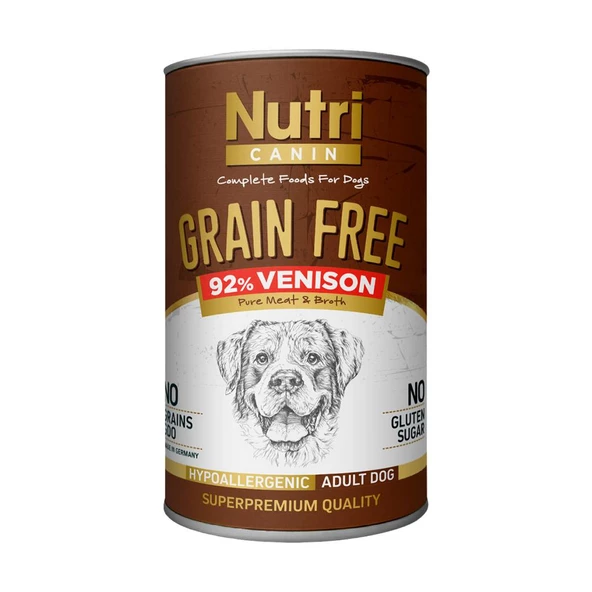 Adult %92 Geyik Etli Tahılsız 400Gr Yetişkin Köpek Yaş Maması 1 Adet