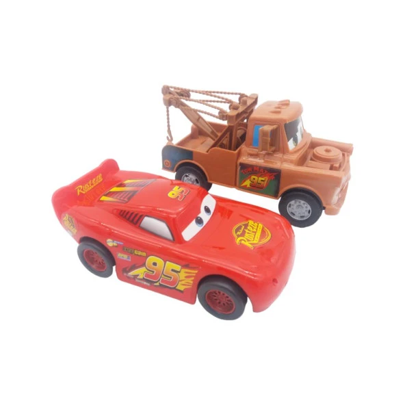 Farbu Cars Şimşek Mcqueen Ve Mater Oyuncak Sürtmeli 2 Li Araç Seti, Arabalar Oyuncak Figür - 4