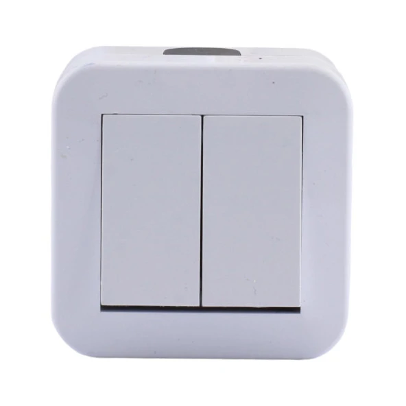 Sıva Üstü İkili Anahtar Düğme Nemliyer İp44 Elektrik Anahtar Çiftli Priz Sıva Üstü Kablosuz - 5
