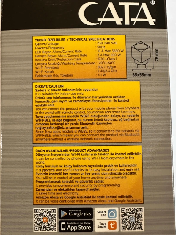 Cata Ct-4010 Wifi Üzerinden Kontrol Edilebilen Akıllı Priz (2 Adet) - 4