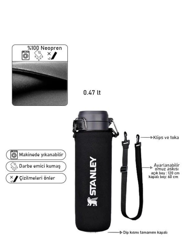 Safir Kamp Neopren Termos Kılıfı Omuz Askılı Quick Flip 0.47 Lt - 3