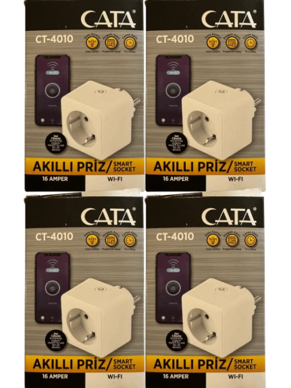 Cata Ct-4010 Wifi Üzerinden Kontrol Edilebilen Akıllı Priz (4 Adet) ürün görseli 1