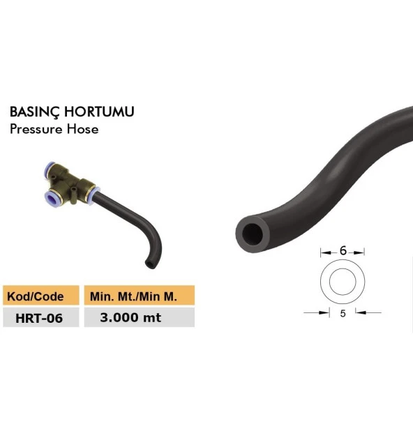 Contacall 5 mm iç çap 6mm dış çap Siyah Hortum 25 metre - 3