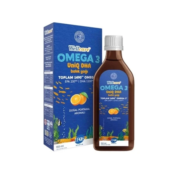Wellcare Omega 3 UniQ DHA Portakal Balık Yağı 150 ml
