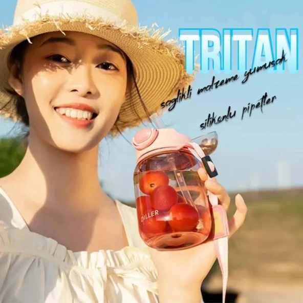 Bee Diller Tritan Pipetli Su Matarası 500Ml Turuncu - 3