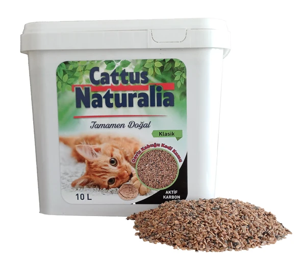 Cattus Naturalia Klasik Aktif Karbonlu Ceviz Kabuğundan Yapılmış Doğal Kedi Kumu
