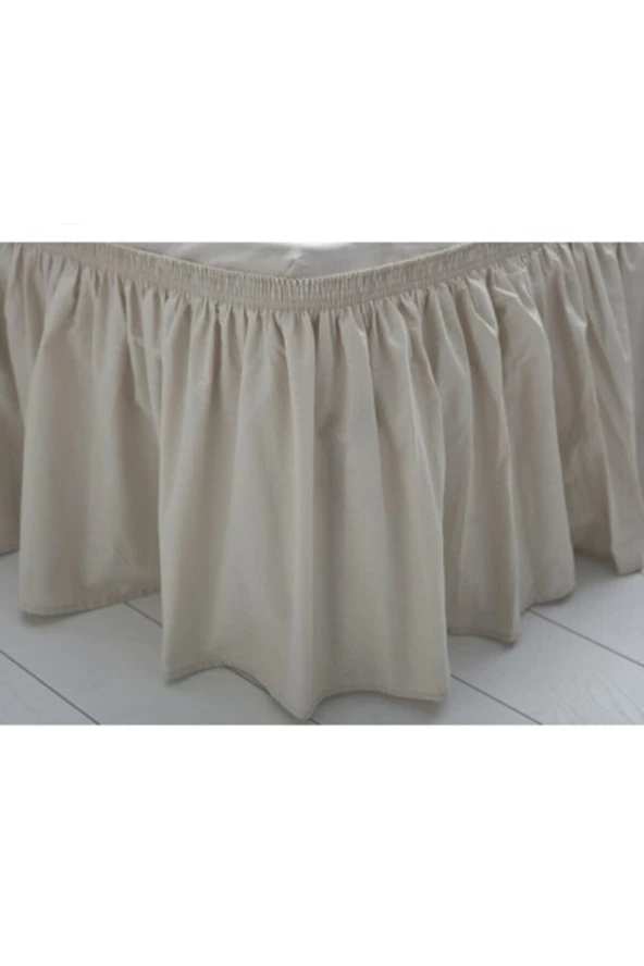 Sens Moi Baza Fırfırı & Tek Kişilik & Krem-ranforce Kumaş & 90x190 - 100x200 - 120x200 Yataklara Uyumlu - Bej