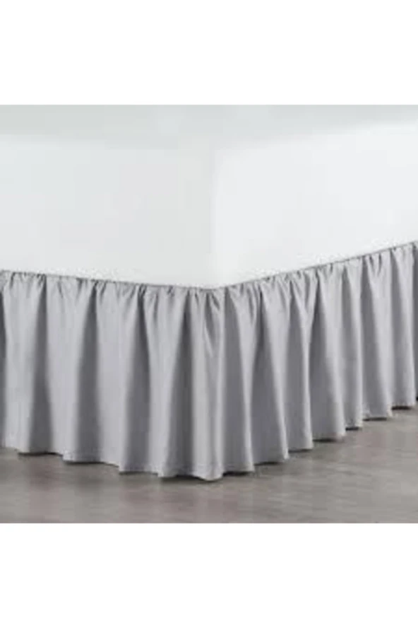 Sens Moi Baza Fırfırı & Tek Kişilik & Ranforce Kumaş & 90x190 - 100x200 - 120x200 Yataklara Uyumlu - Gri