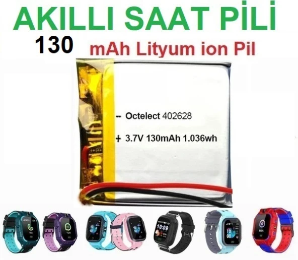 Day Akıllı Çocuk Saat Batarya - Pil 3.7v 130mah 582728 Garantili Pil