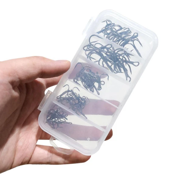 Valkyrie 50 Adet Karbon Çelik 3lü Çapa Kanca Olta İğne Seti - Kutulu - Heavy Duty Krom - 2