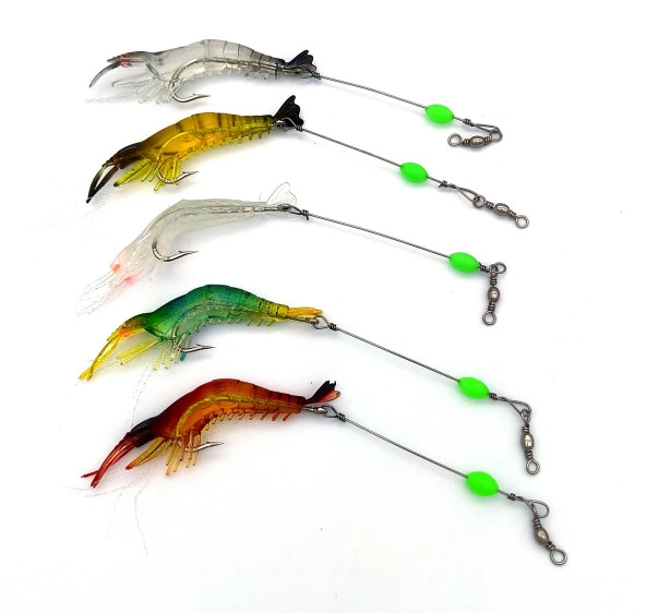 Valkyrie 5 Adet Fosforlu Gerçekçi Silikon Karides Balık Yemi - Kutulu - 7,5cm 5,5gr - 3