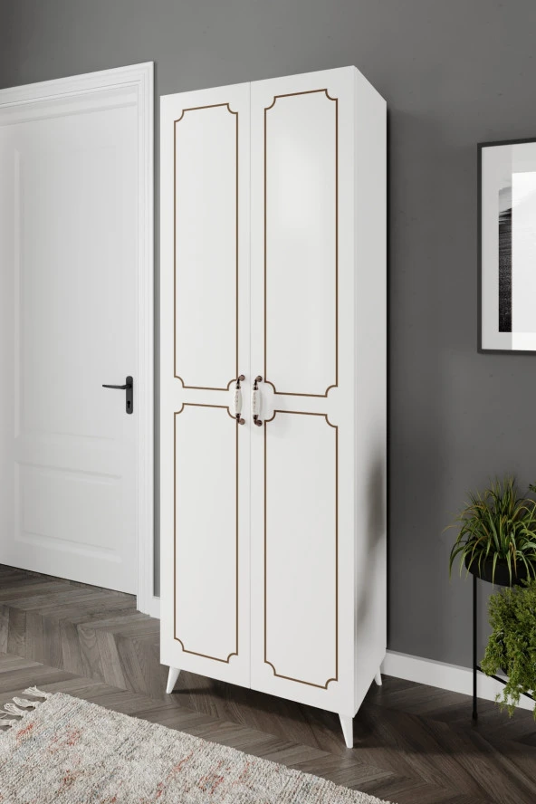 KZNMOB HOME 2 Kapaklı 5 Bölmeli Geniş Çok Amaçlı Ayakkabı Dolabı, Ayakkabılık - Tamamı 1. Kalite MDF