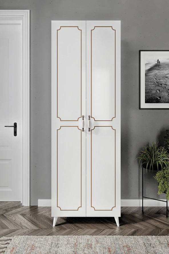 KZNMOB HOME 2 Kapaklı 5 Bölmeli Geniş Çok Amaçlı Ayakkabı Dolabı, Ayakkabılık - Tamamı 1. Kalite MDF - 2