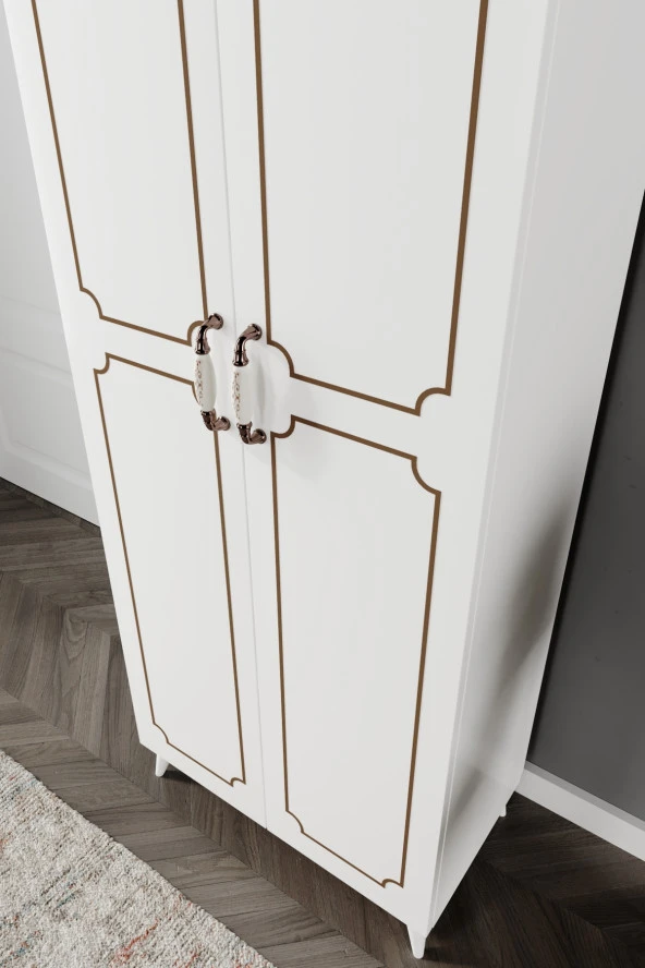 KZNMOB HOME 2 Kapaklı 5 Bölmeli Geniş Çok Amaçlı Ayakkabı Dolabı, Ayakkabılık - Tamamı 1. Kalite MDF - 4