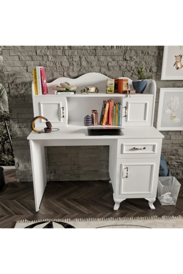 KZNMOB HOME Kartopu Çalışma Masası, Bilgisayar Masası, Ofis Masası Beyaz - Tamamı 1. Kalite Mdf - 2