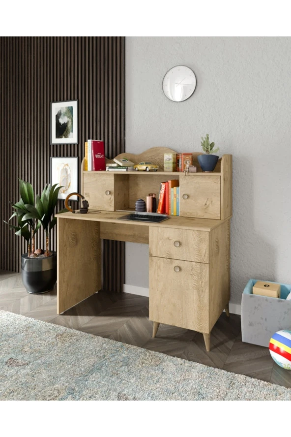 KZNMOB HOME Akasya Çalışma Masası, Bilgisayar Masası, Ofis Masası Meşe - Tamamı 1. Kalite Mdf - 2