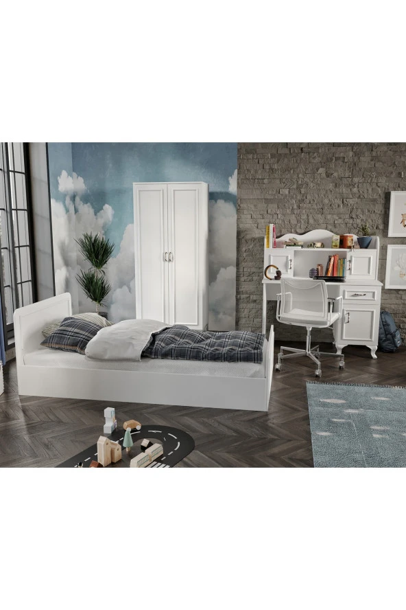 KZNMOB HOME Snow Country Tarzı Çocuk Odası Takımı - 4 Parçalı Ve Tamamı 1. Kalite Mdf - 3