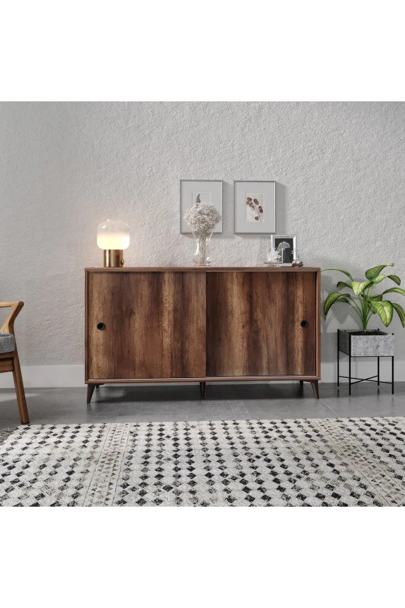 KZNMOB HOME Joker Çok Amaçlı Sürgülü Konsol Barok Meşe- Tamamı 1. Kalite Mdf