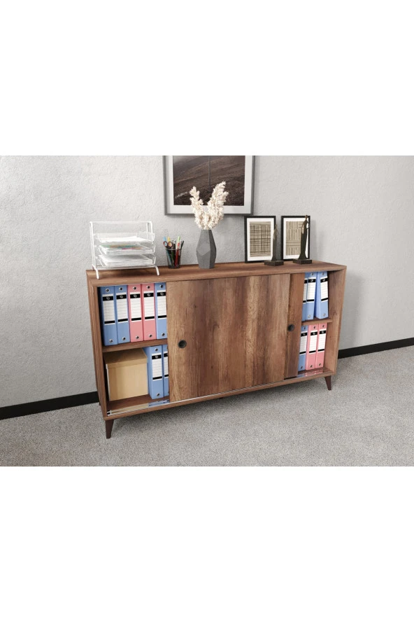 KZNMOB HOME Joker Ofis Dolabı, Dosya Dolabı Barok Meşe - Tamamı 1. Kalite Mdf - 2