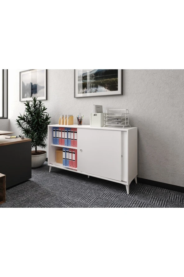 KZNHOME Joker Ofis Dolabı, Dosya Dolabı Beyaz - Tamamı 1. Kalite Mdf - 3