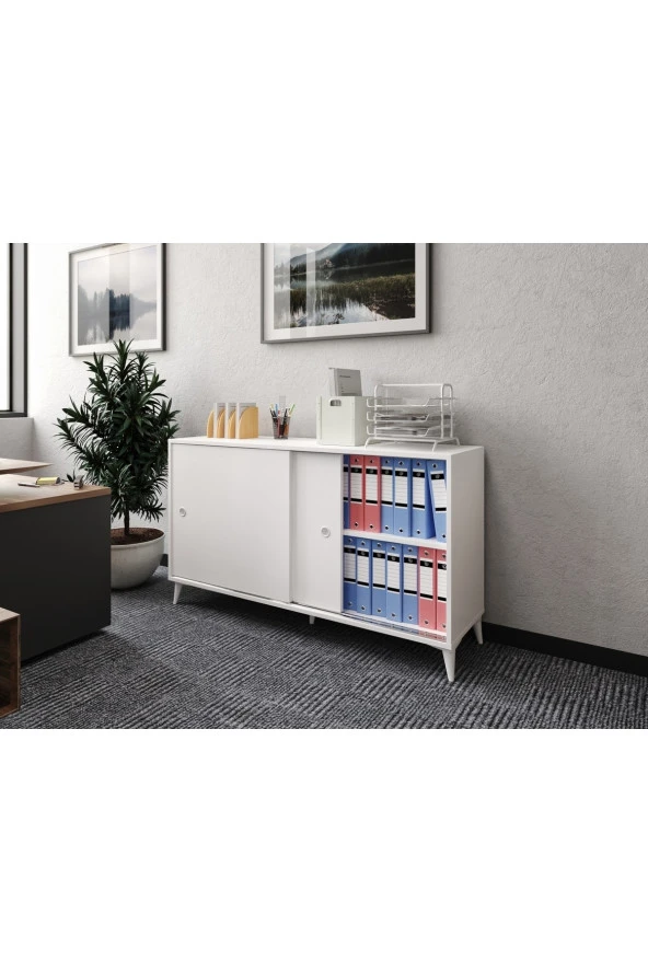 KZNHOME Joker Ofis Dolabı, Dosya Dolabı Beyaz - Tamamı 1. Kalite Mdf - 2